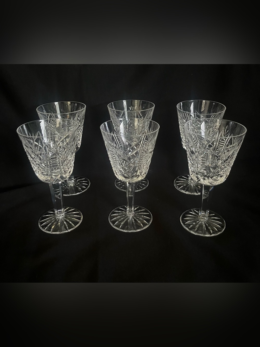 Waterford Crystal Clair Cut Pattern Wine Glasses- Set of 6 (5 3/4”)